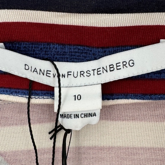Diane von Furstenberg Diamond Stripe Collage Dress NWT - Picture 4 of 5